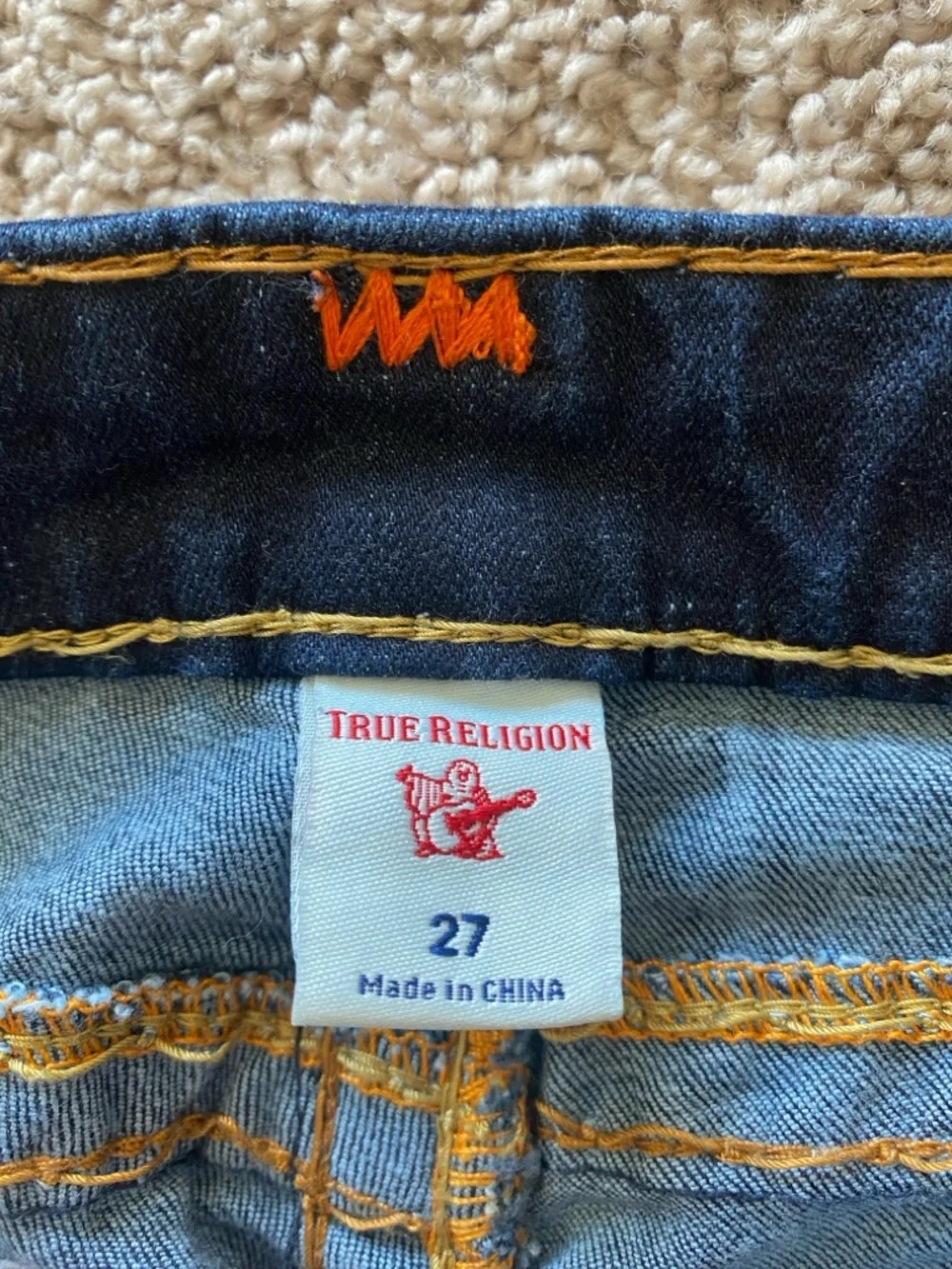 True Religion Womens Becca Mid Rise Bootcut Jean Sz 27 Thick Stitching! Y2K - Picture 11 of 16